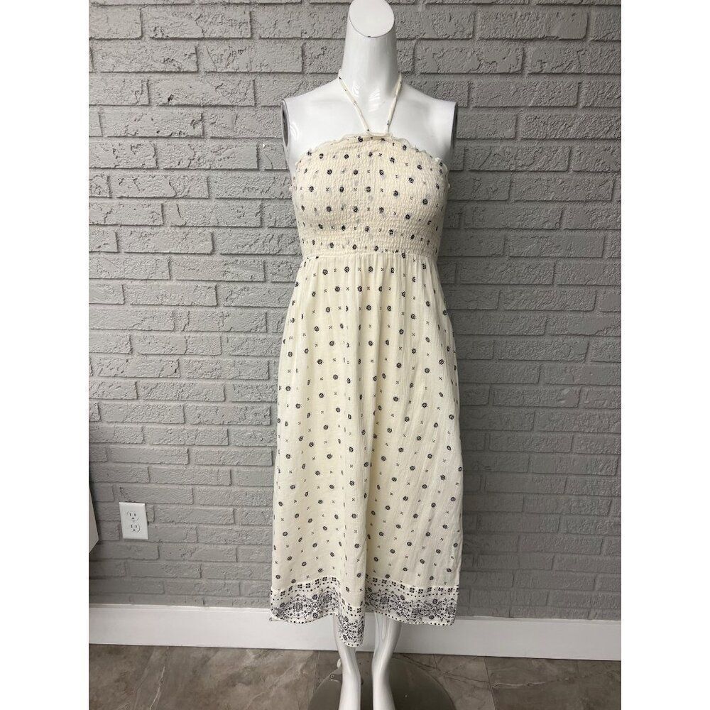 Old Navy Women Crinkle Cotton Smocked Halter Summer Dress Size XS